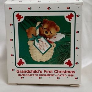 NIB Vintage Hallmark Keepsake Grandchild’s First Christmas Ornament 1986